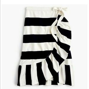 Jcrew Navy and white Wrap skirt. Never worn